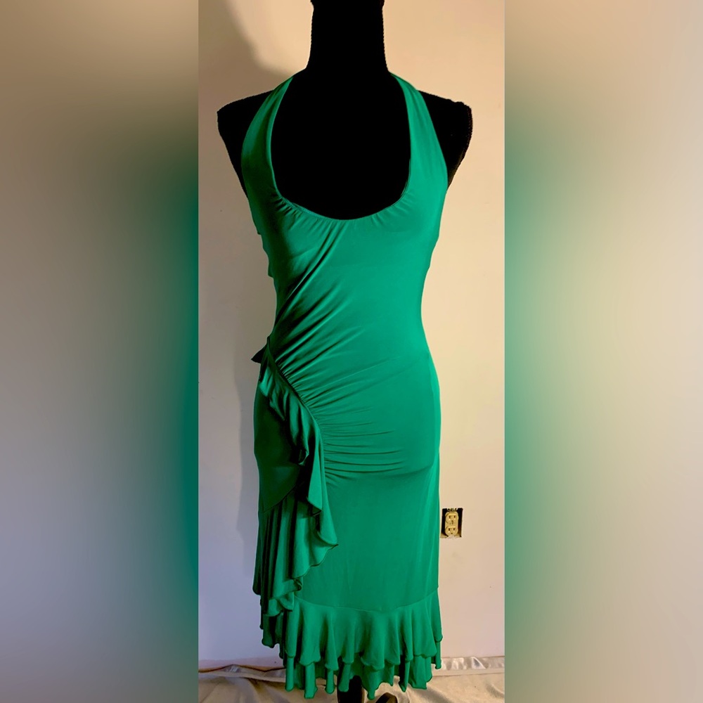 BCBG Maxaxazria formal sleeveless tie neck dress sz XS